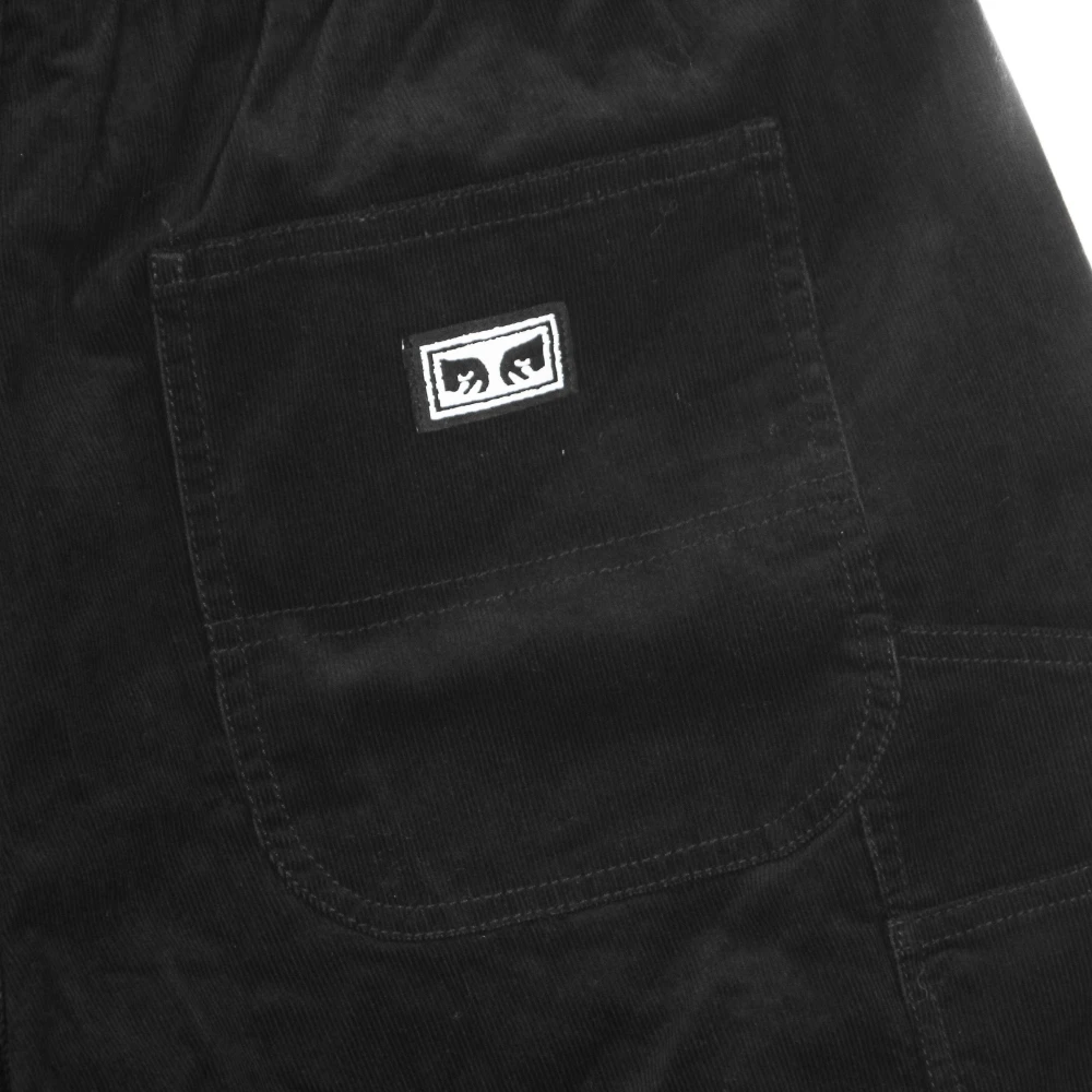 Obey Zwarte Timmerman Shorts met Gereedschapskoord Black Heren