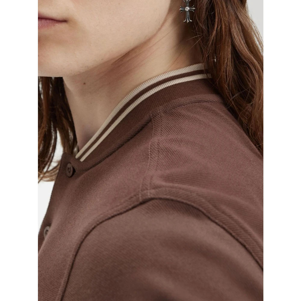 Fred Perry Bruine Polo Katoen Piqué Klassieke Pasvorm Brown Heren