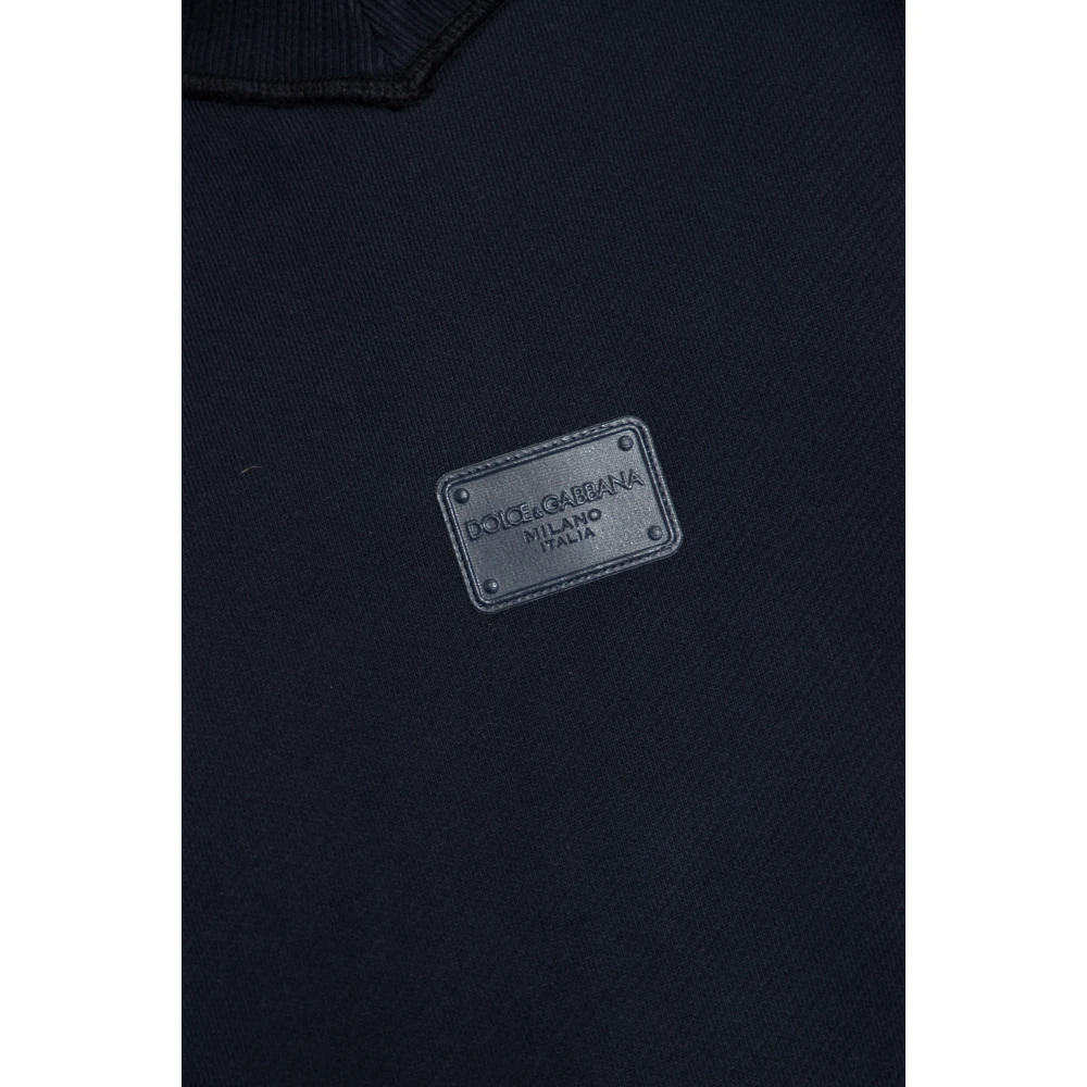 Dolce & Gabbana Sweatshirt met logo patch Blue Heren