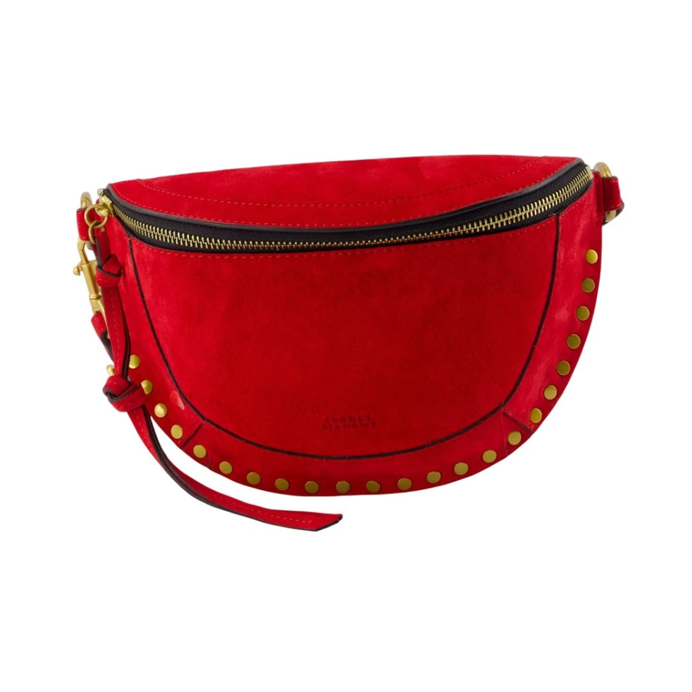 Isabel Marant Women's Red Leather Shoulder Bag With Studs