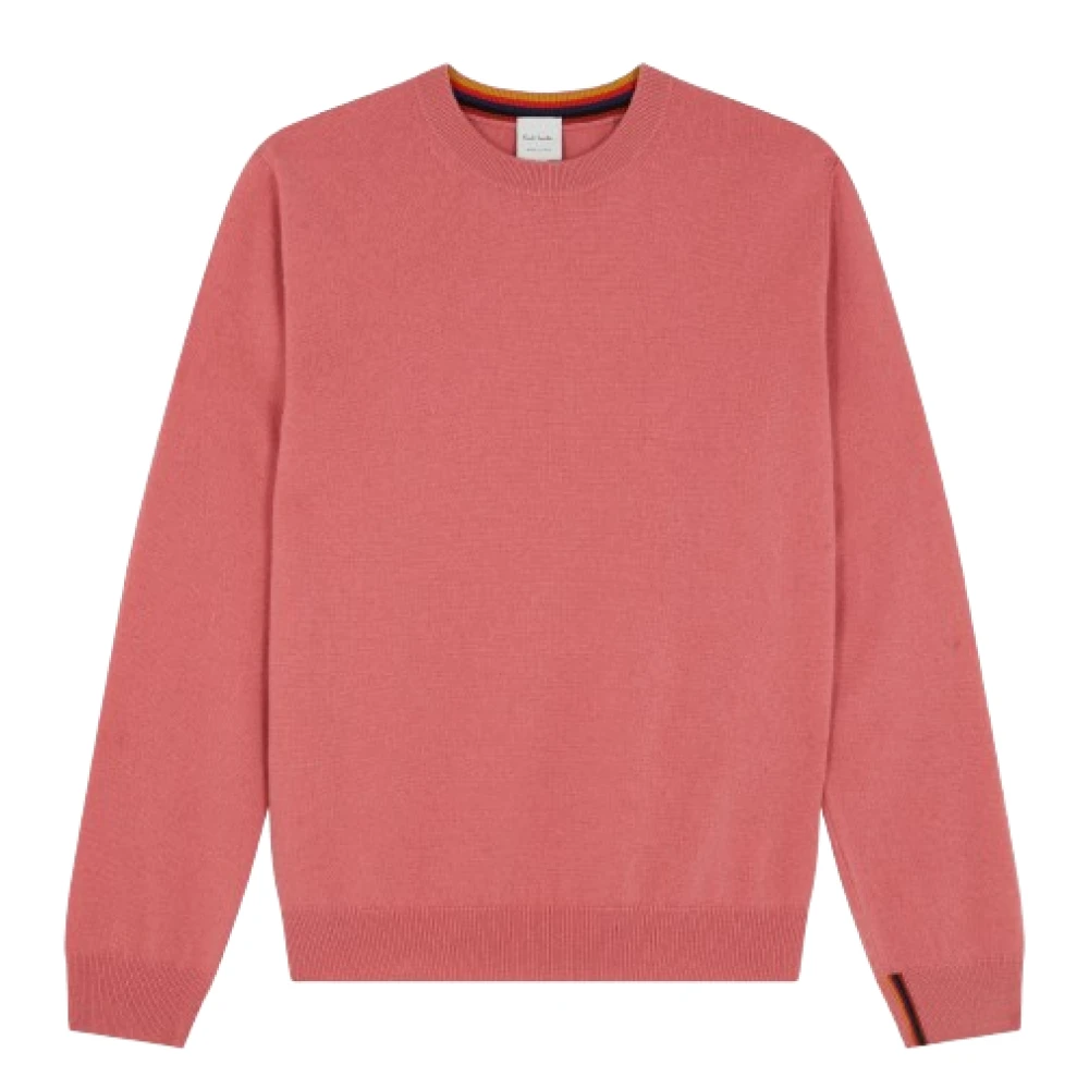 PS By Paul Smith Kasjmier Roze Trui Geribbelde Manchetten Pink Heren