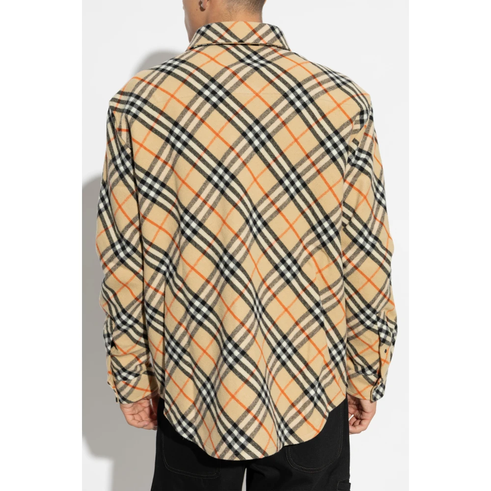 Burberry Overhemd met ruitpatroon Beige Heren