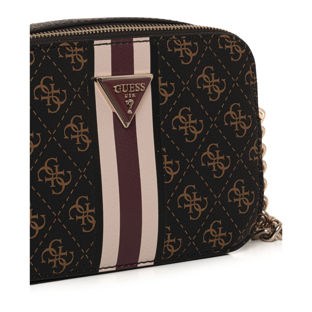 Guess Kleine Noelle Schoudertas met Logo Brown Dames