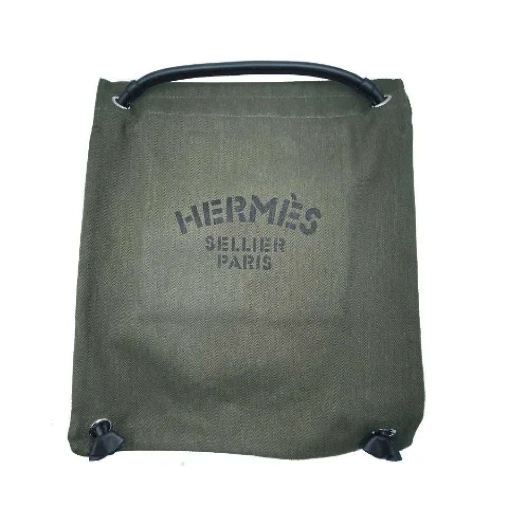 Hermès Vintage Pre-owned Fabric backpacks Green Dames