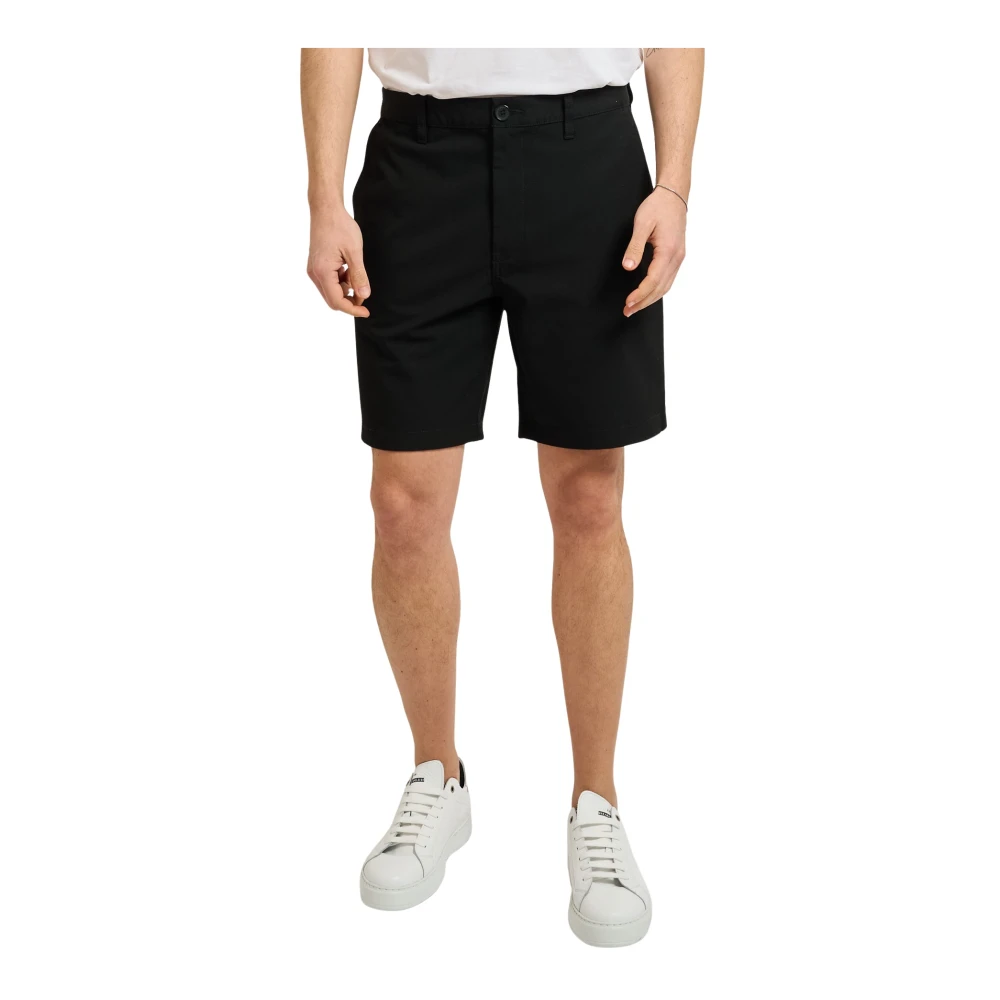 Armani Exchange Hombre Negro Pantalones Cortos, Talla: W40