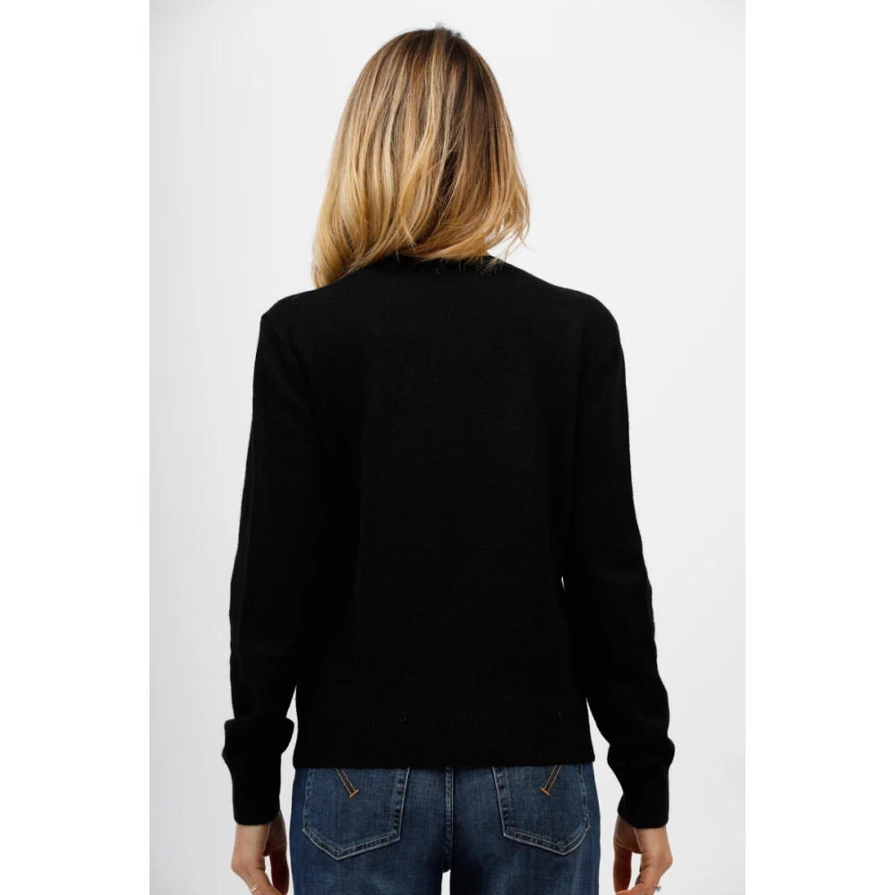 MC2 Saint Barth Lurex Tekst Sweater Black Dames