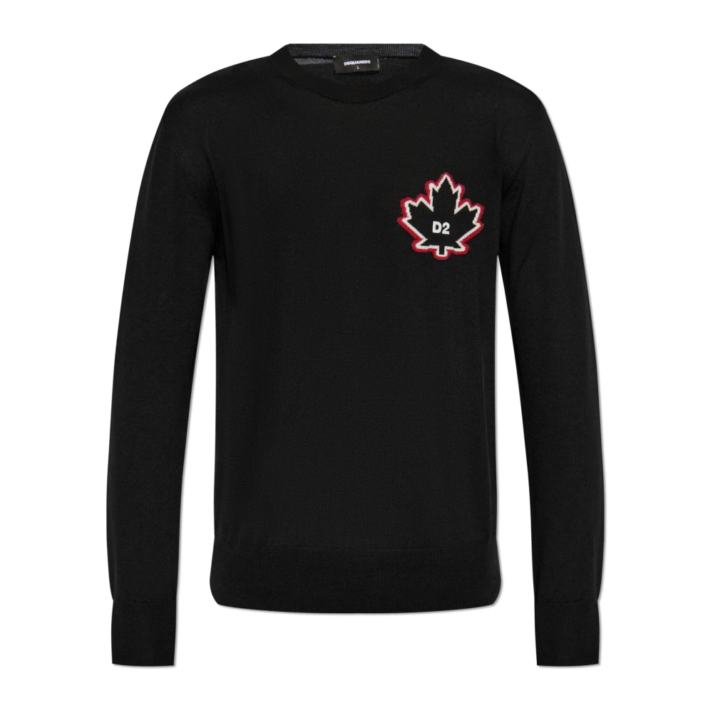 Dsquared2 Wollen trui met logo Black Heren