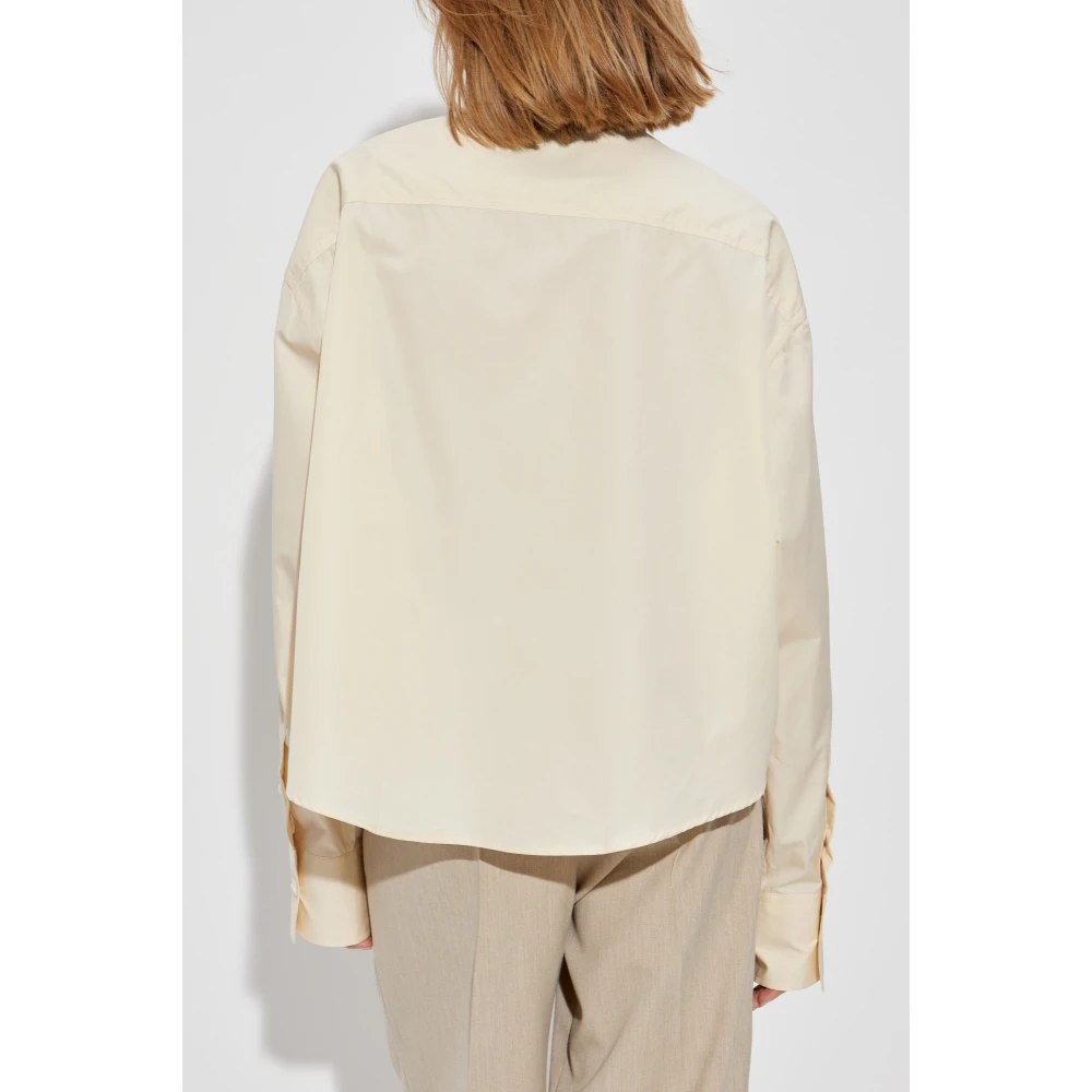 Ami Paris Overhemd met logo Beige Dames