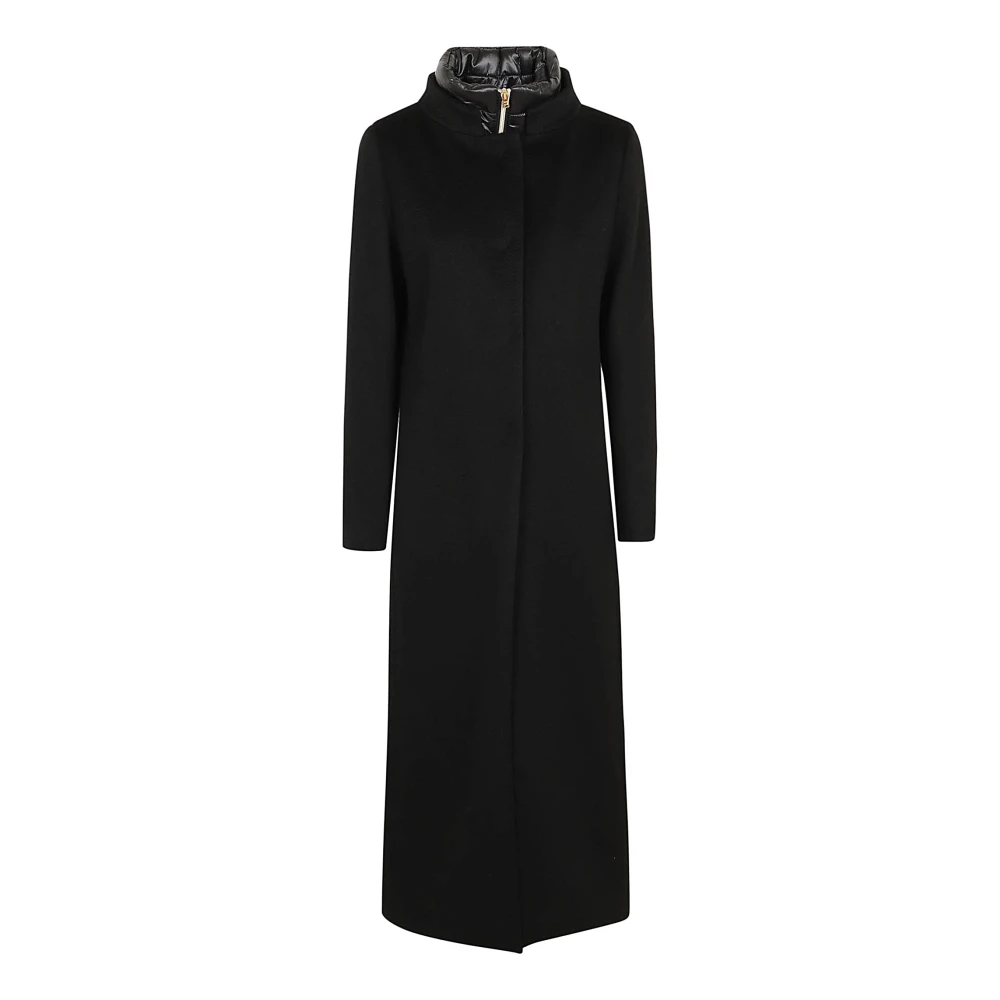 Herno Gewatteerde Lange Jas met Bib Black Dames