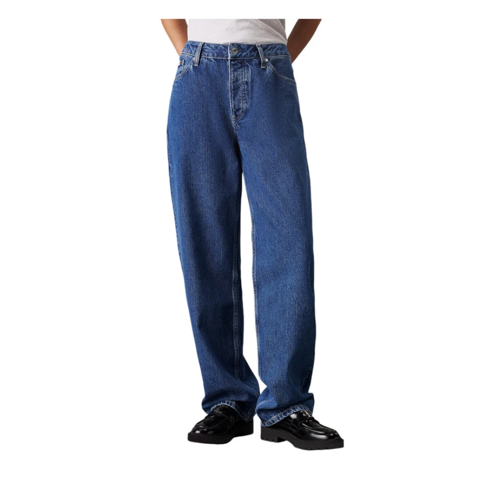 Calvin Klein Jeans Ruimvallende Denim Jeans Blue Dames