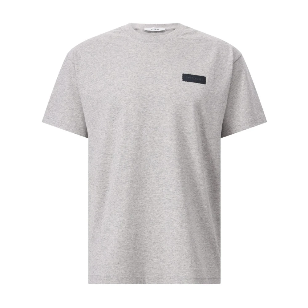 Givenchy Men's Gray Logo Patch Cotton T-Shirt