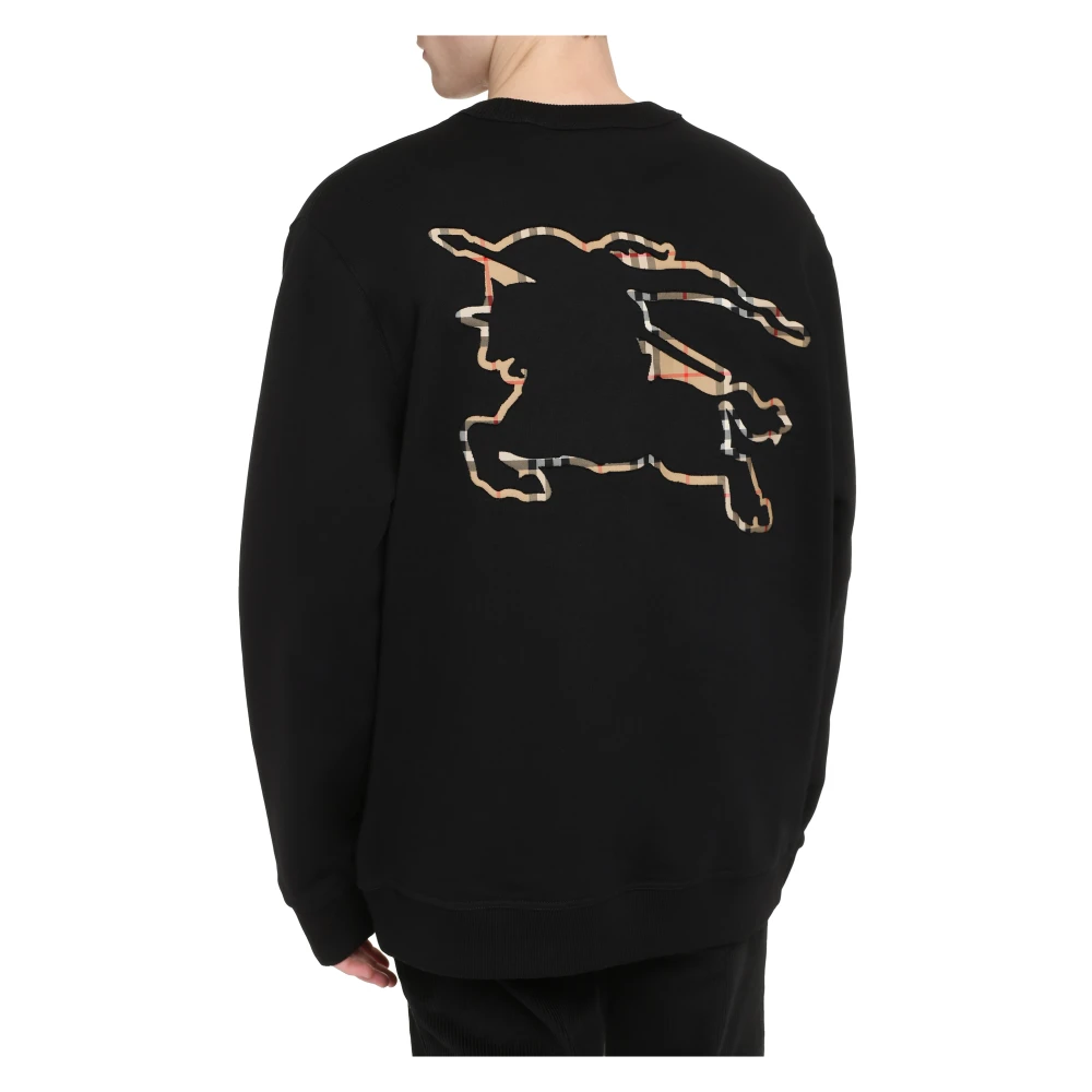 Burberry Katoenen sweatshirt met EKD Check-detail Black Heren