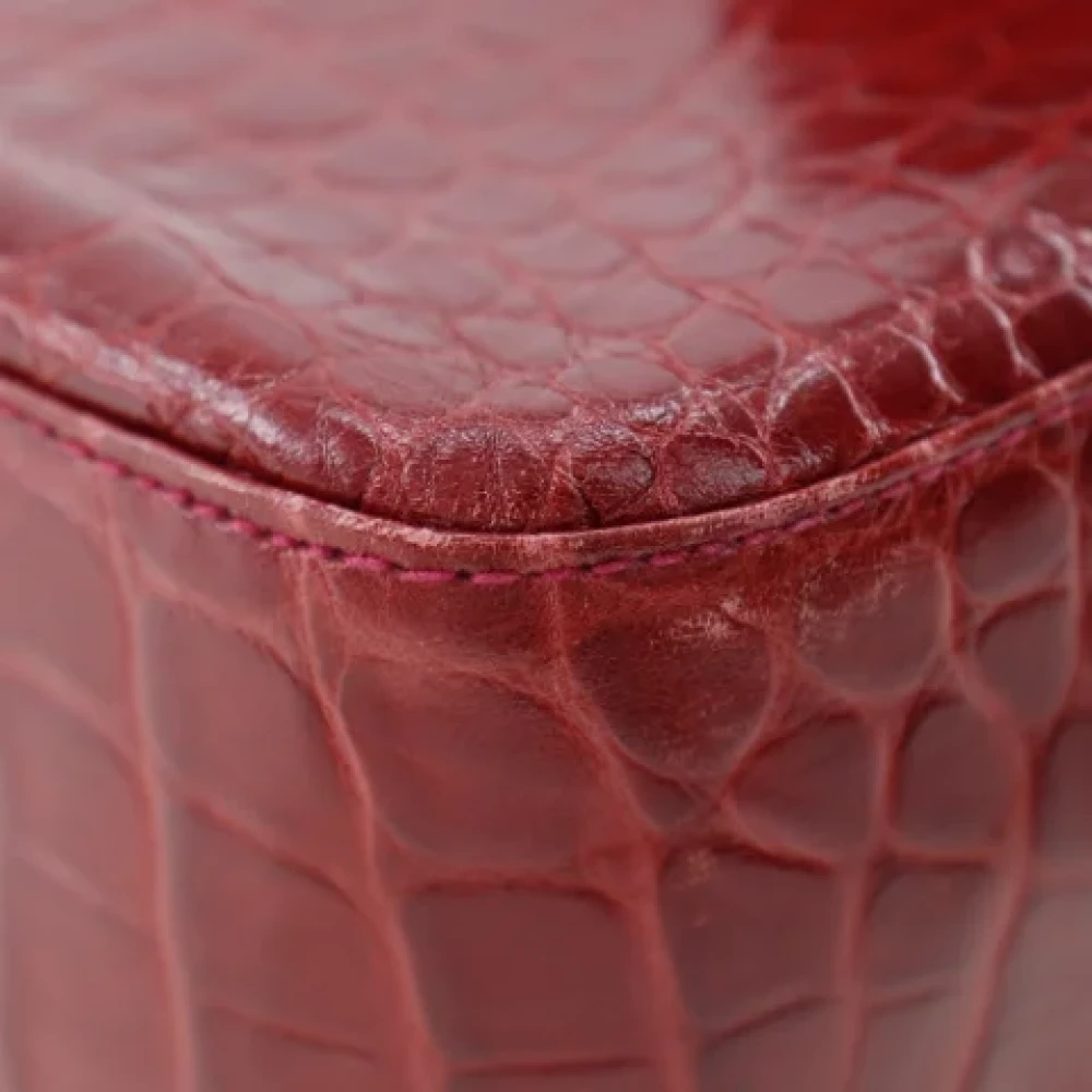 Salvatore Ferragamo Pre-owned Leather shoulder-bags Red Dames