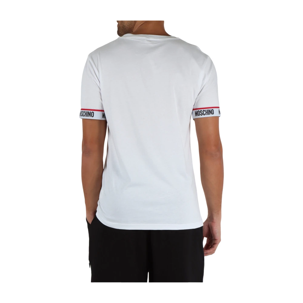 Moschino Katoenen T-shirt met logoprintinzet White Heren