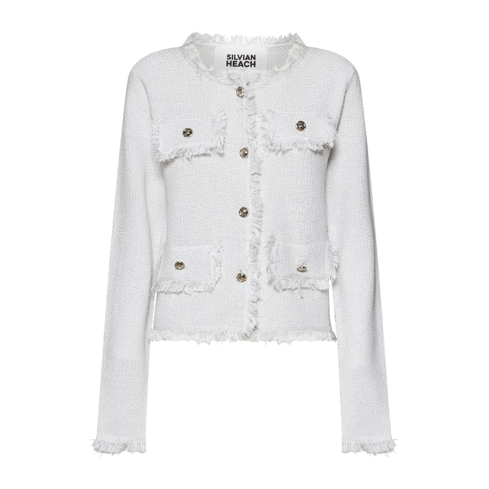 Silvian Heach Donna Bianco Giacca Corta Con Dettagli Decorativi