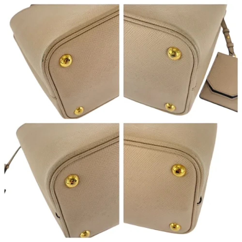 Prada Vintage Pre-owned Leather prada-bags Beige Dames
