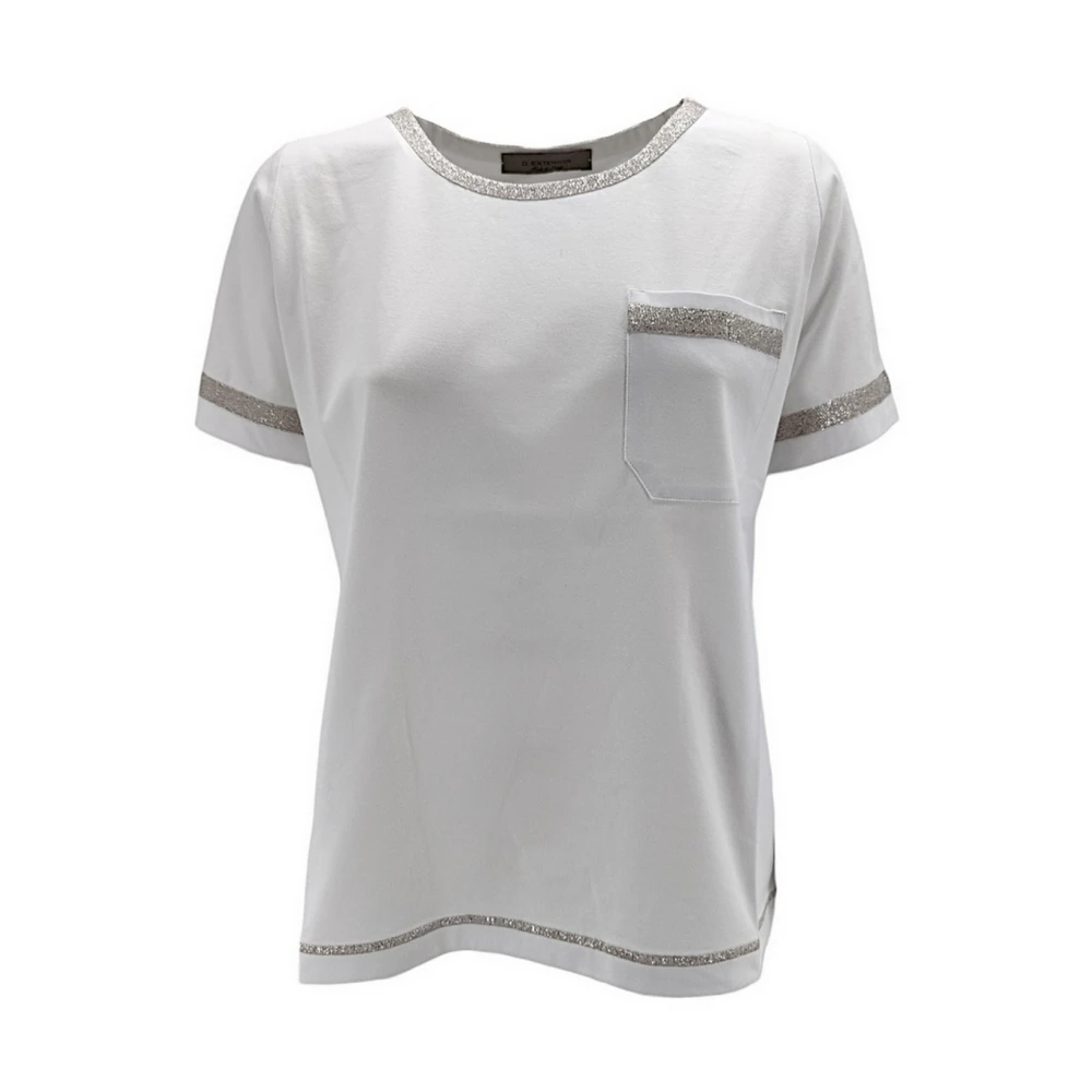 D.Exterior Wit T-shirt met Lurex-details White Dames