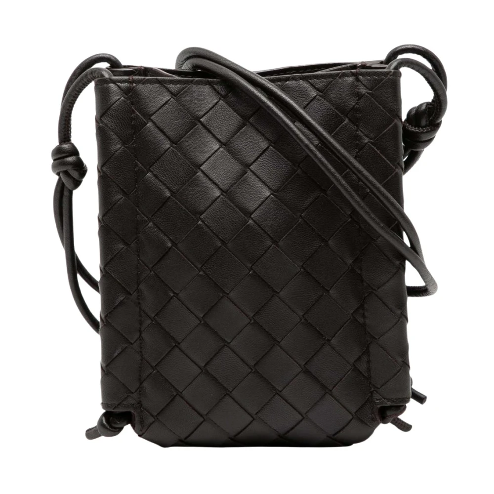 Bottega Veneta Vintage Women's Brown Pre-Owned Woven Leather Pouch