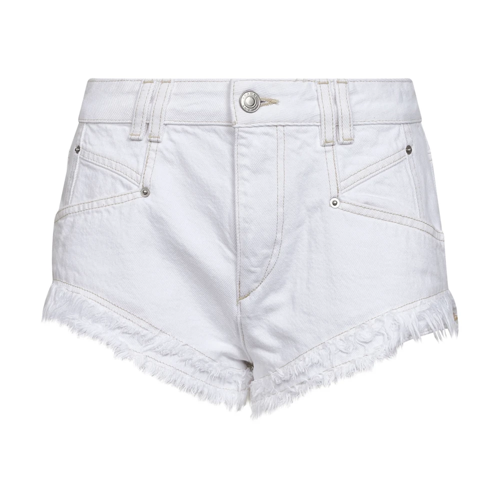 Isabel Marant Women's White Eneidao Denim Shorts - Denim Shorts - Xs - Shorts