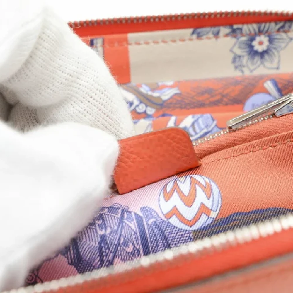 Hermès Vintage Pre-owned Leather wallets Orange Dames