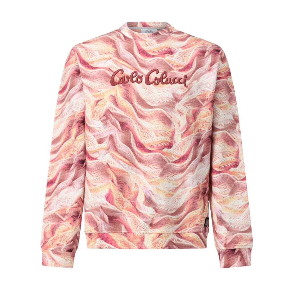 Carlo colucci Sweatshirt met print en logo patch Multicolor Heren