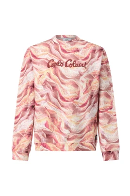 Tryckt sweatshirt med logopatch