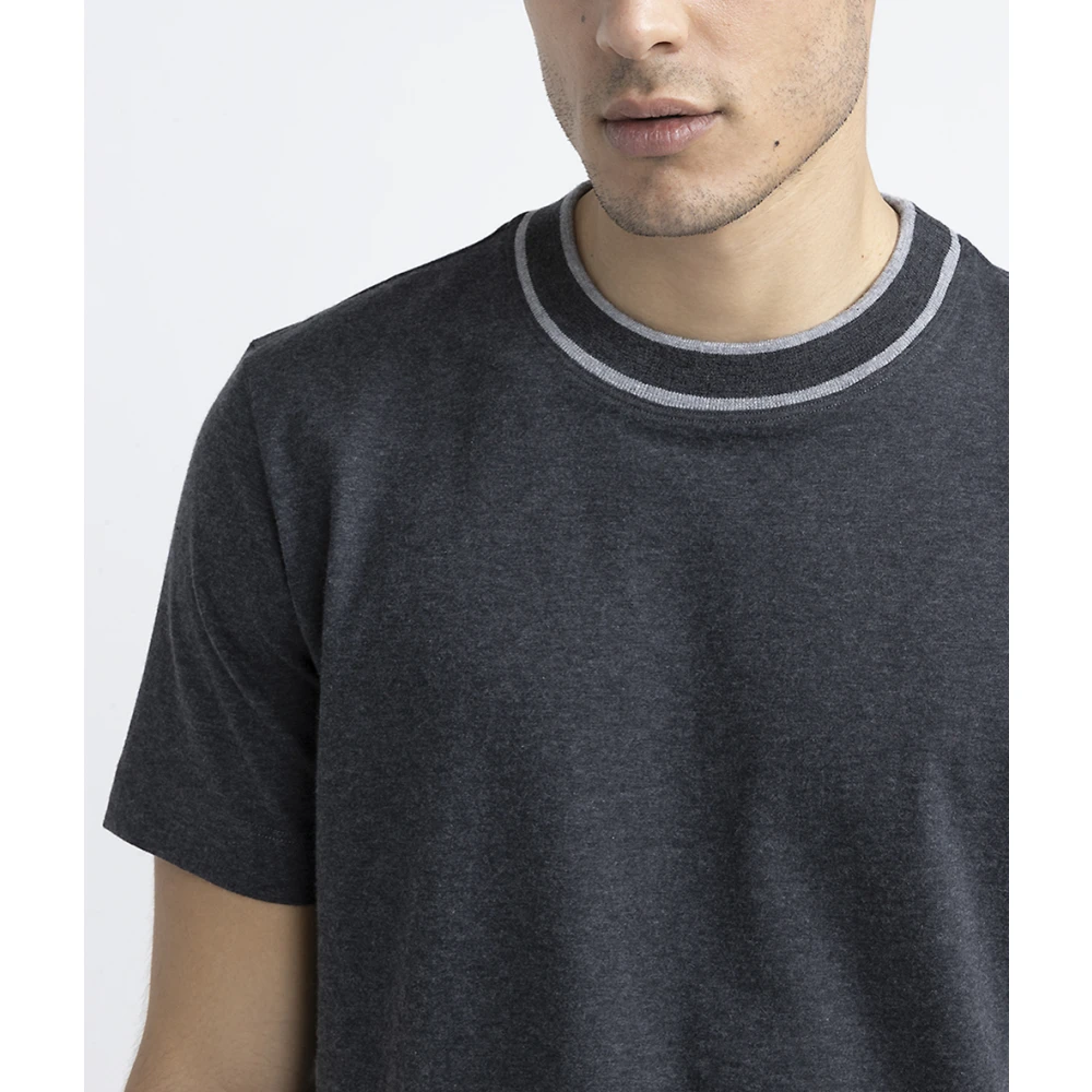 PESERICO Katoen en kasjmier melange jersey T-shirt Gray Heren