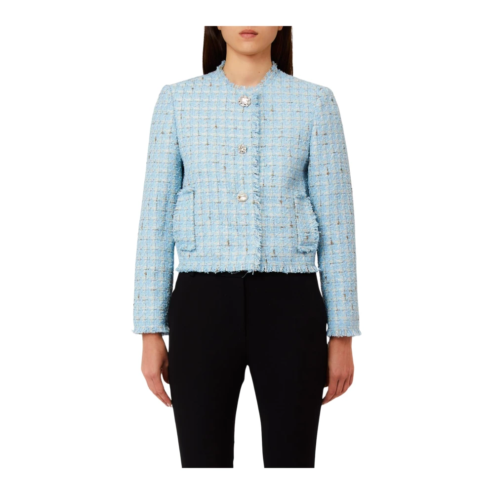 Liu Jo Vrouw Blauw Smart Bouclé Jacket