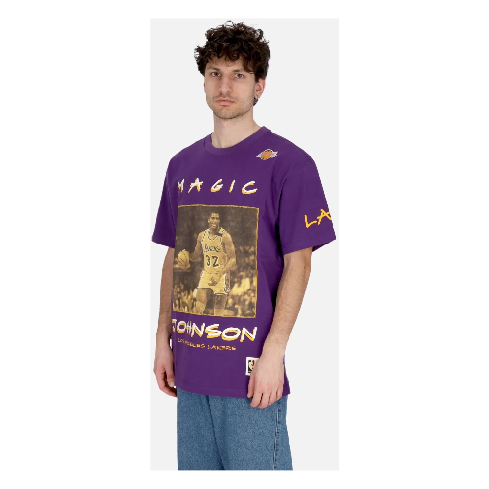 Mitchell & Ness NBA Vintage Logo Tee Ervin Johnson Purple Heren