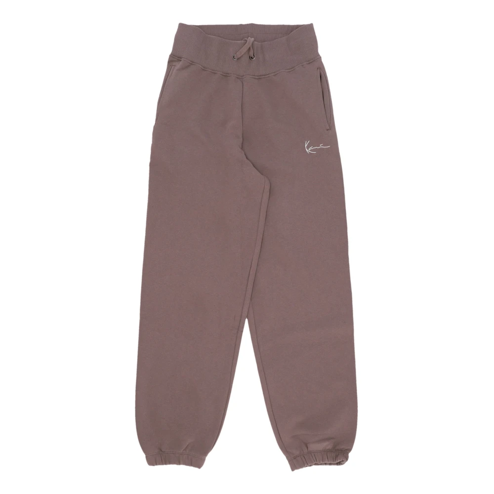 Karl Kani Women's Brown Signature Essential Joggers Elastic Waist Pockets - Sweatpants - L - Trousers