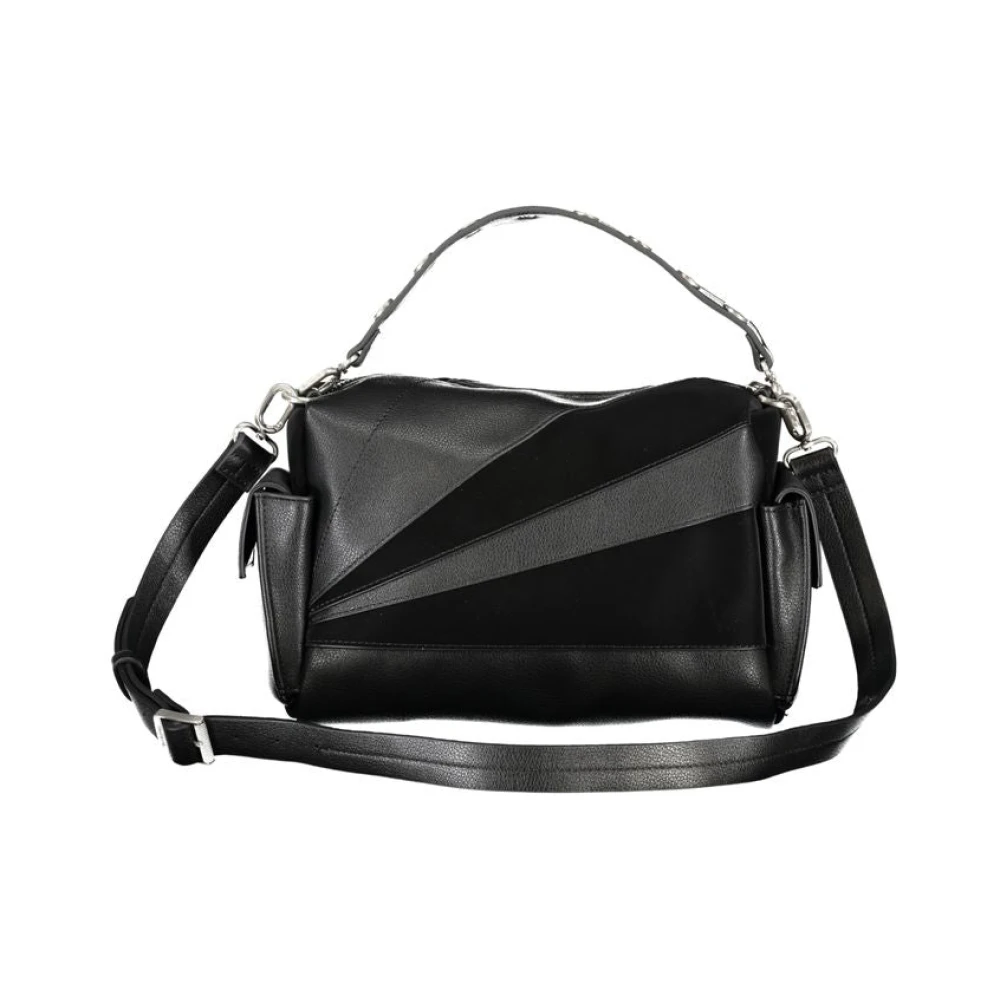 Desigual Zwarte Polyethyleen Handtas met Afneembare Schouderband Black Dames