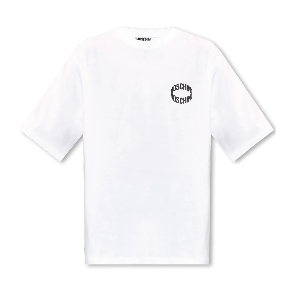 Moschino Men's White T-Shirts, Xl, T-Shirt With Logo