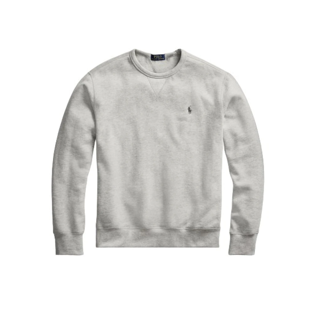 Polo Ralph Lauren Fleece Sweatshirt met V-Inzetstuk en Geborduurde Polo Player Gray Heren