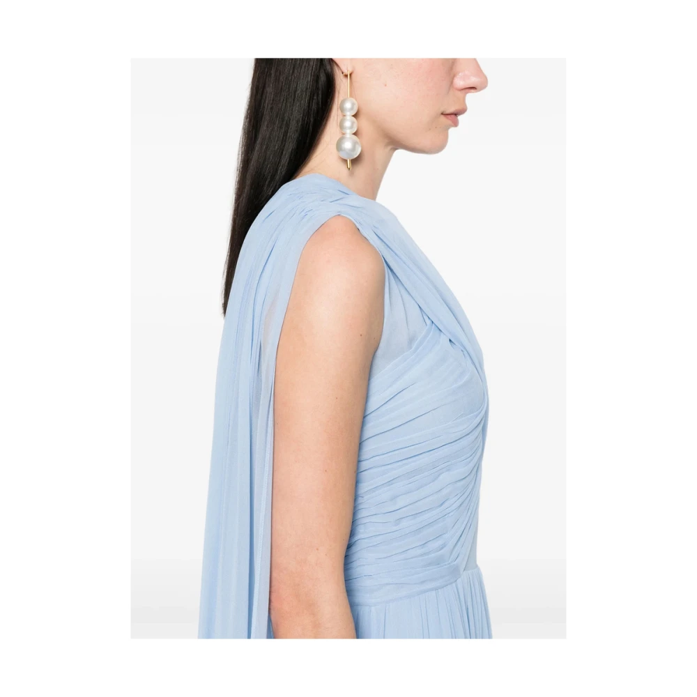 Costarellos Lichtblauwe Gedrapeerde Jurk met Ceintuur Blue Dames