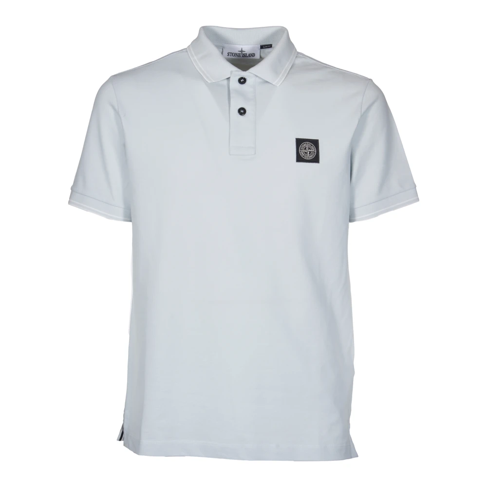 Stone Island Biologische katoenen polo met logo kompas Blue Heren
