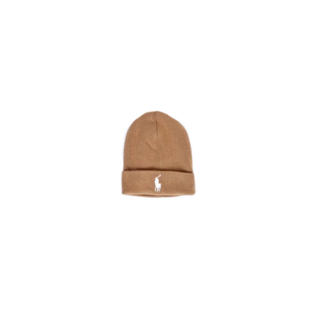 Ralph Lauren Geborduurde Logo Knit Beanie Brown Heren