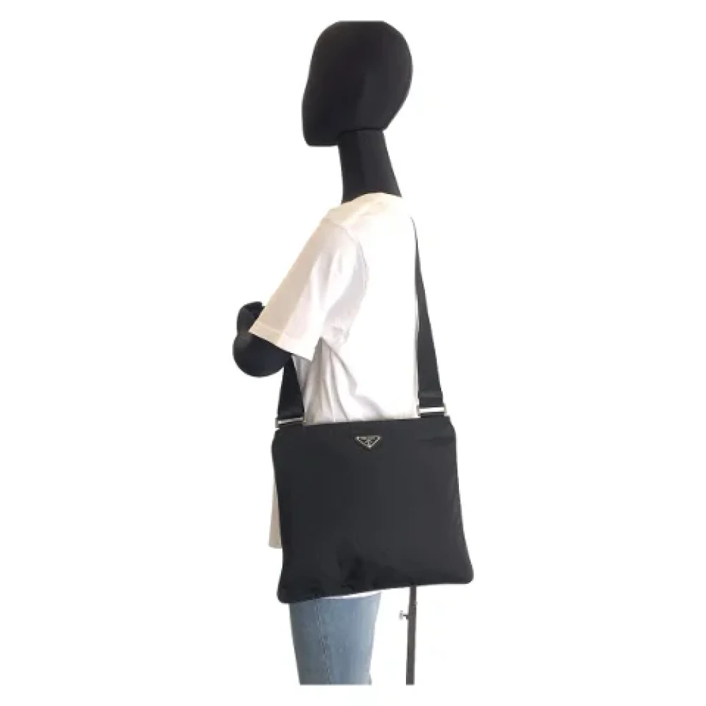 Prada Vintage Pre-owned Canvas prada-bags Black Dames