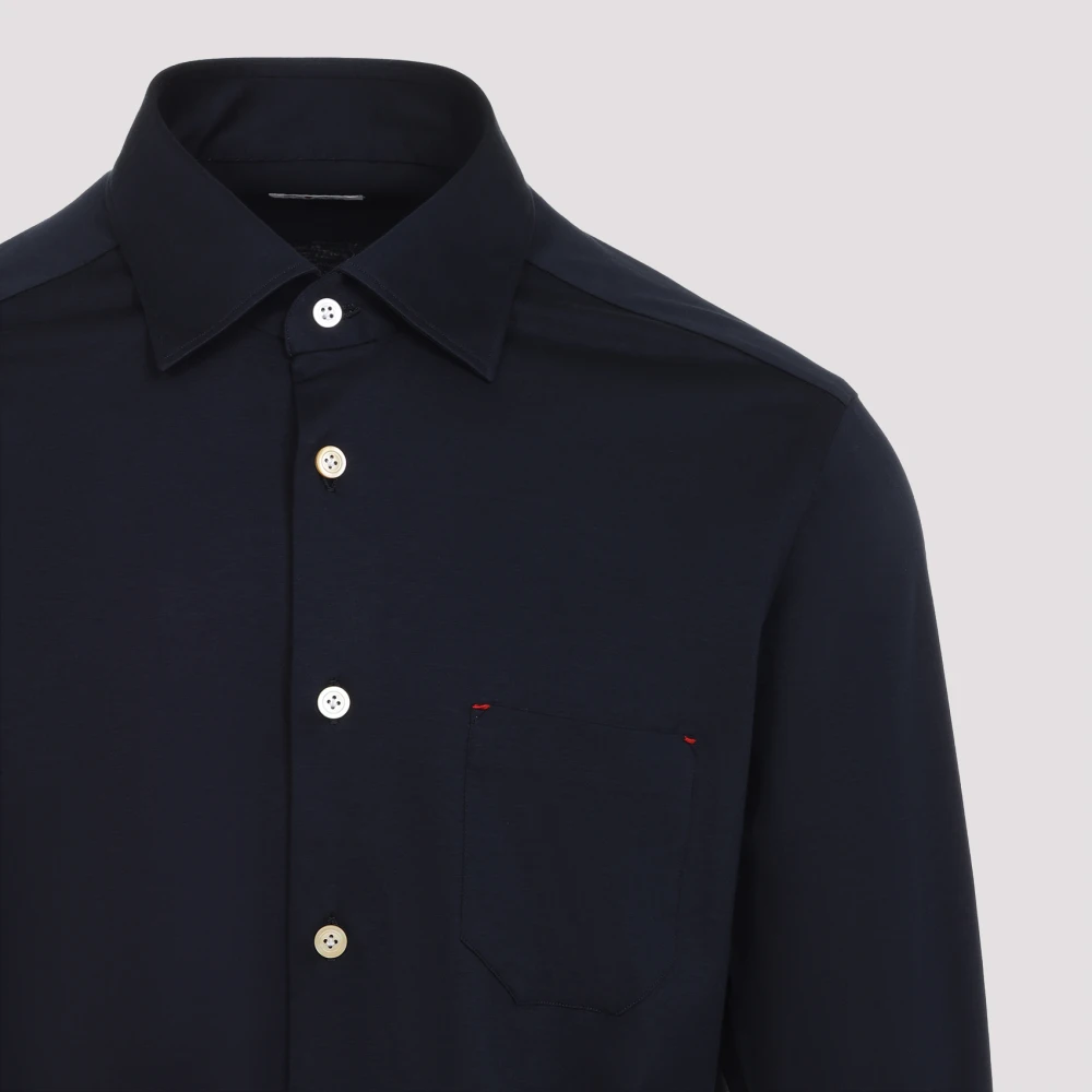 Kiton Zwarte Stijlvolle Katoenen Overhemd Black Heren