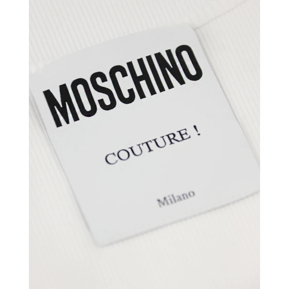 Moschino Geribbelde Tanktop in Wit White Heren