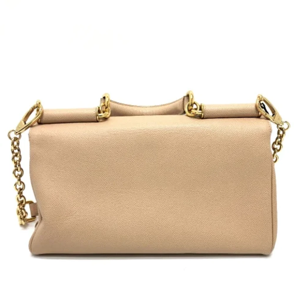 Dolce & Gabbana Pre-owned Leather shoulder-bags Beige Dames