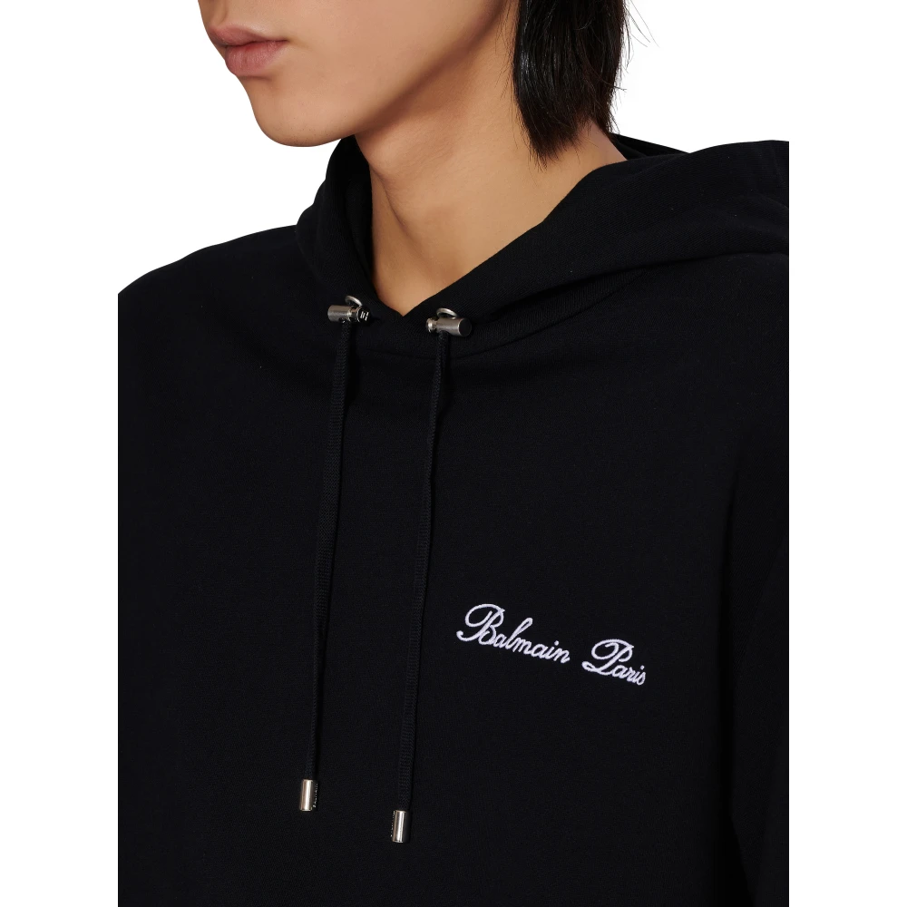 Balmain Handtekening hoodie Black Heren