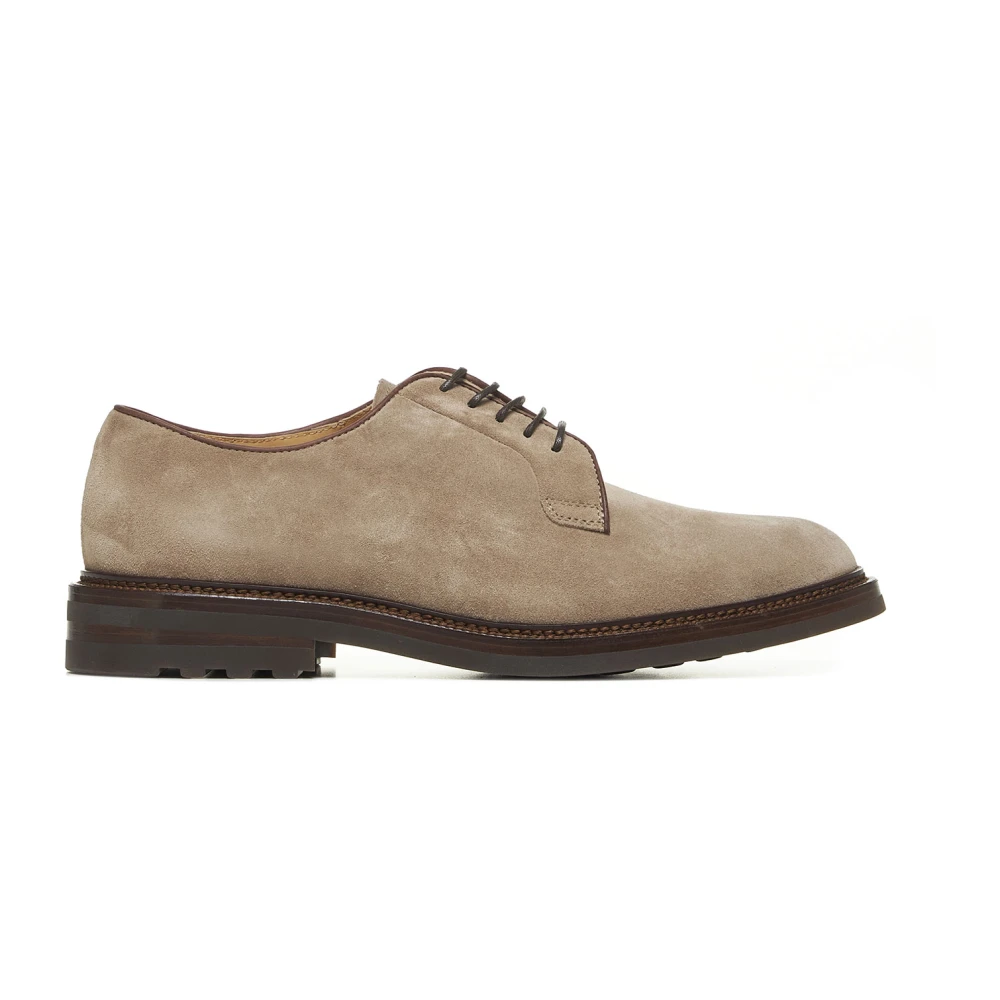 Brunello Cucinelli Men's Beige Suede Derby Shoes