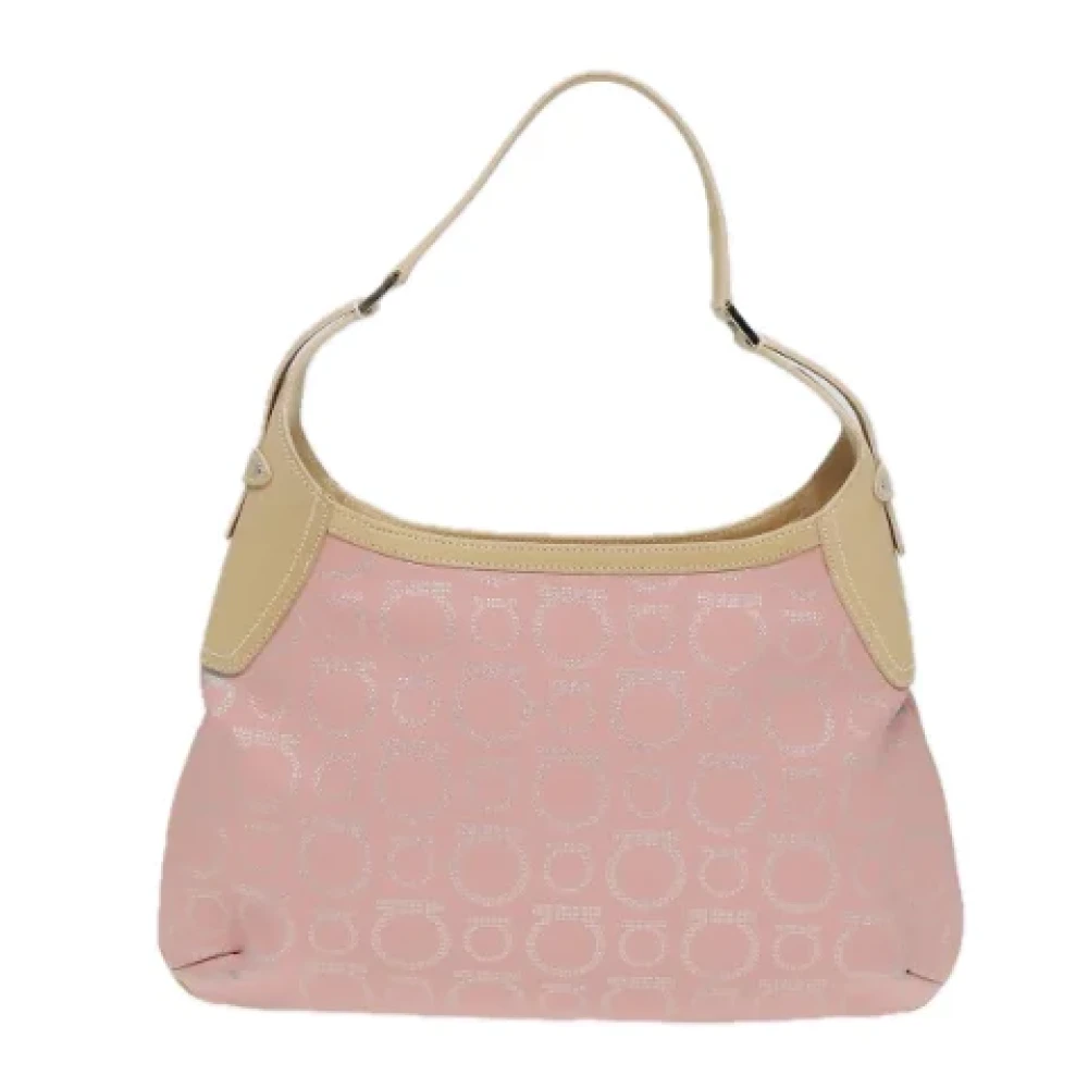 Salvatore Ferragamo Pre-owned Canvas shoulder-bags Pink Dames
