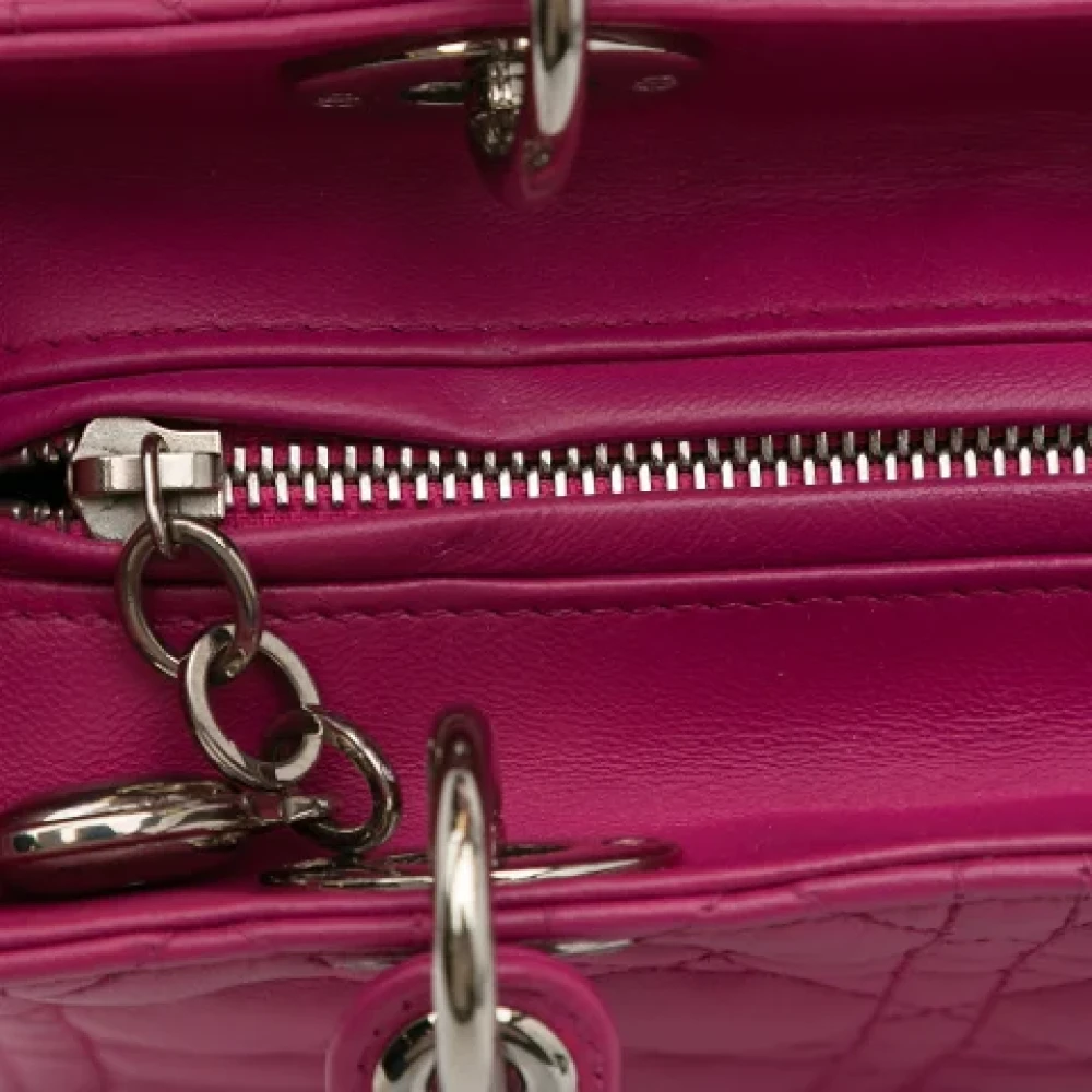 Dior Vintage Pre-owned Leather handbags Pink Dames
