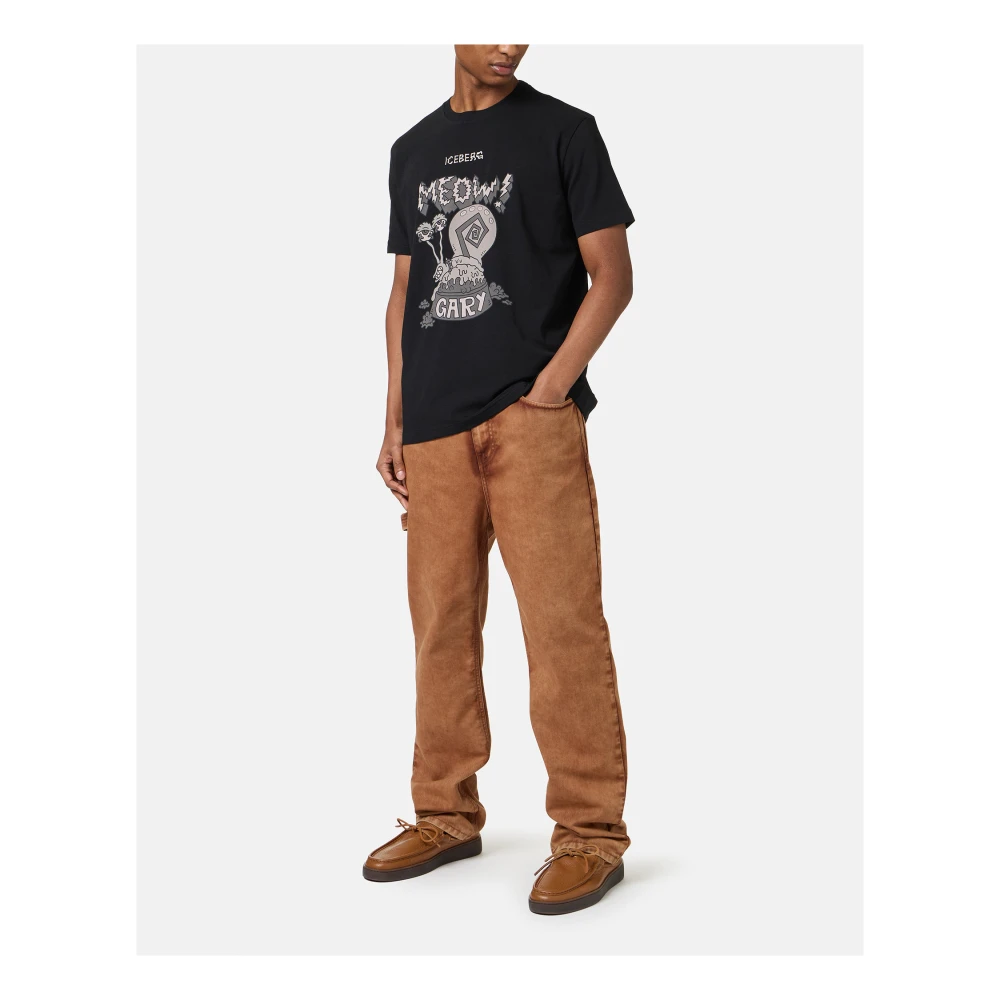 Iceberg Zwart regular-fit stretch jersey T-shirt Black Heren