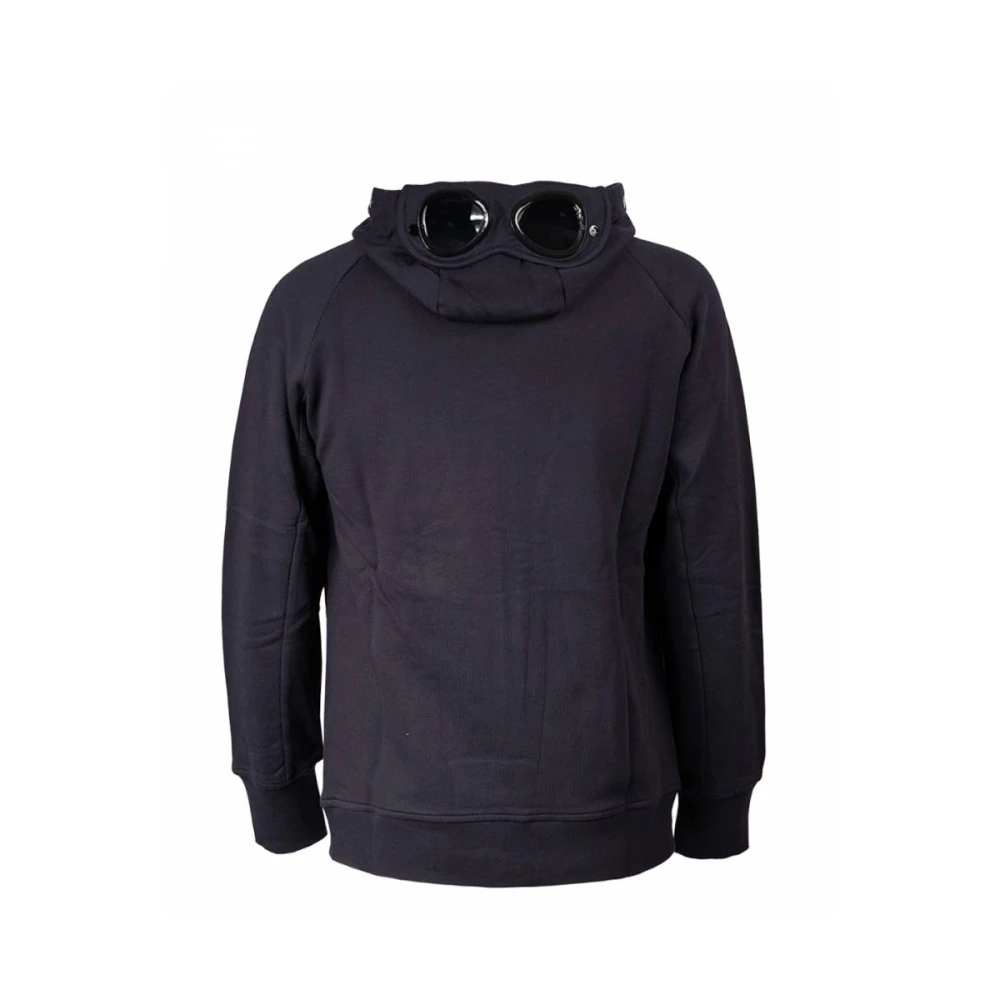 C.P. Company Diagonaal Fleece Goggle Hoodie Blue Heren