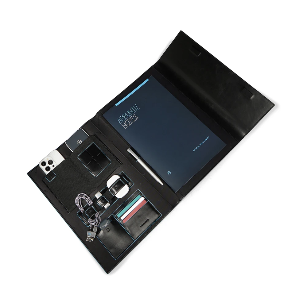 Piquadro Unisex Schwarz Notepad Holder