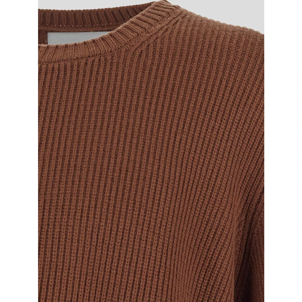 Seven Gauge Wollen Crewneck Sweater Brown Heren