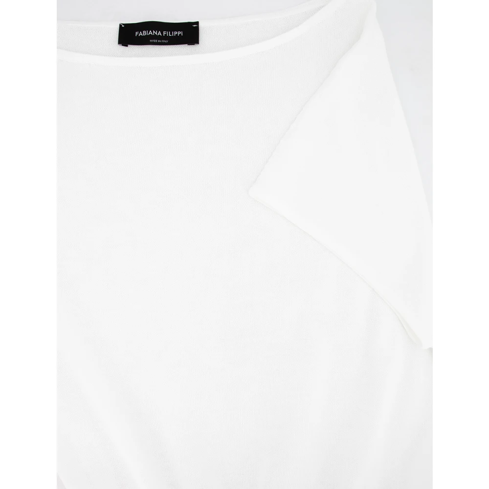 Fabiana Filippi Poplin T-shirt Jurk met Elastische Tailleband Multicolor Dames