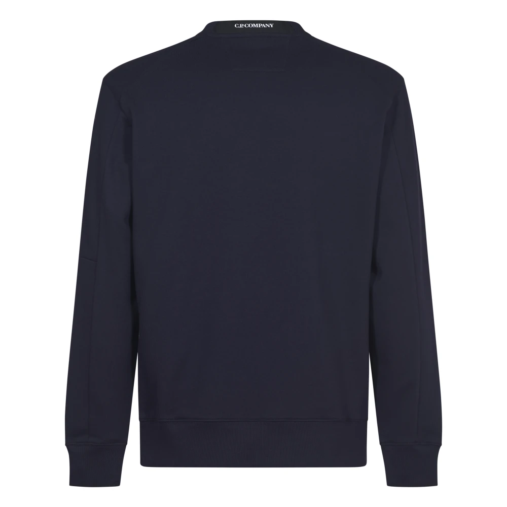 C.P. Company Diagonal Raised Fleece Crew Neck Sweatshirt Blue Heren